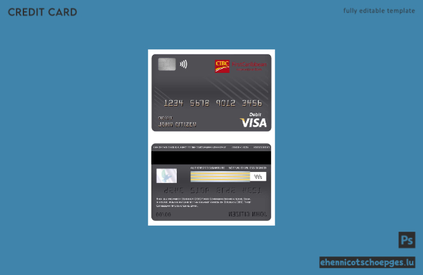 Dominica CIBC First Caribbean International Bank Visa Debitkarte – Beispielvorschau